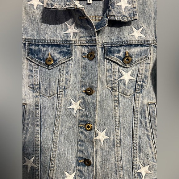 Pistola Brando Star Embroidery Denim Jacket Size Small Fall Winter Festival Boho - Picture 7 of 11
